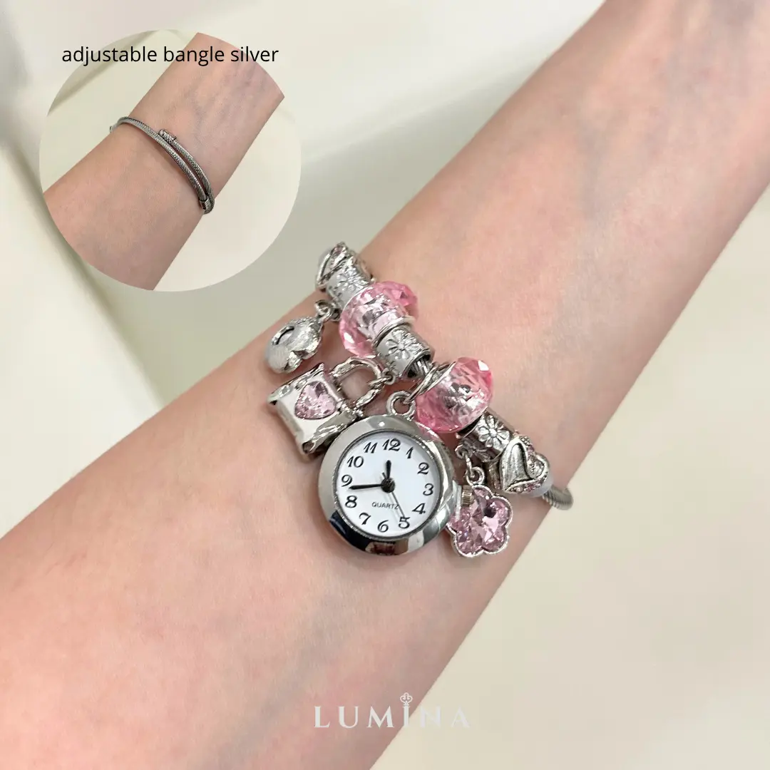 Jam Tas Pink Silver (Bangle, Titanium Grade A)