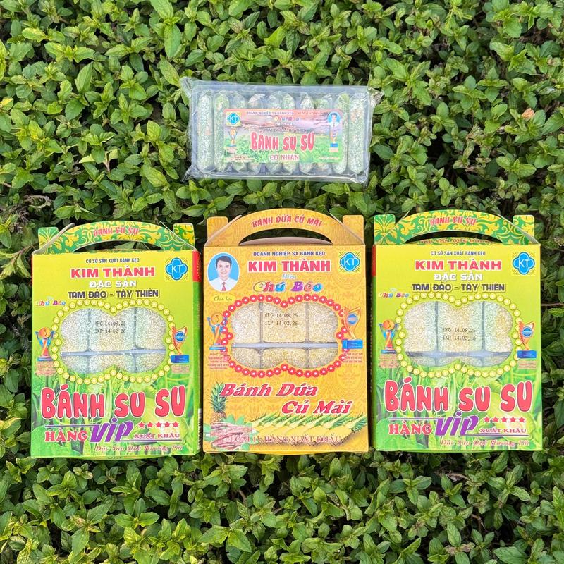 Combo 2 bánh su su 1 bánh Dứa tam đảo ( tặng 1 bánh su su có nhân ) bánh su su , bánh Dứa tam đảo 300g - ĐẶC SẢN TAM ĐẢO