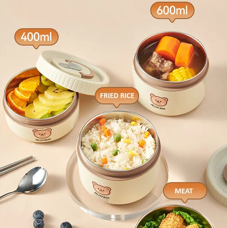 [BISA COD] Kotak Bekal Makanan Tahan Panas Lunch Box Stainless Steel Anti Tumpah Tempat Penyimpanan Makanan Lunchbox 2