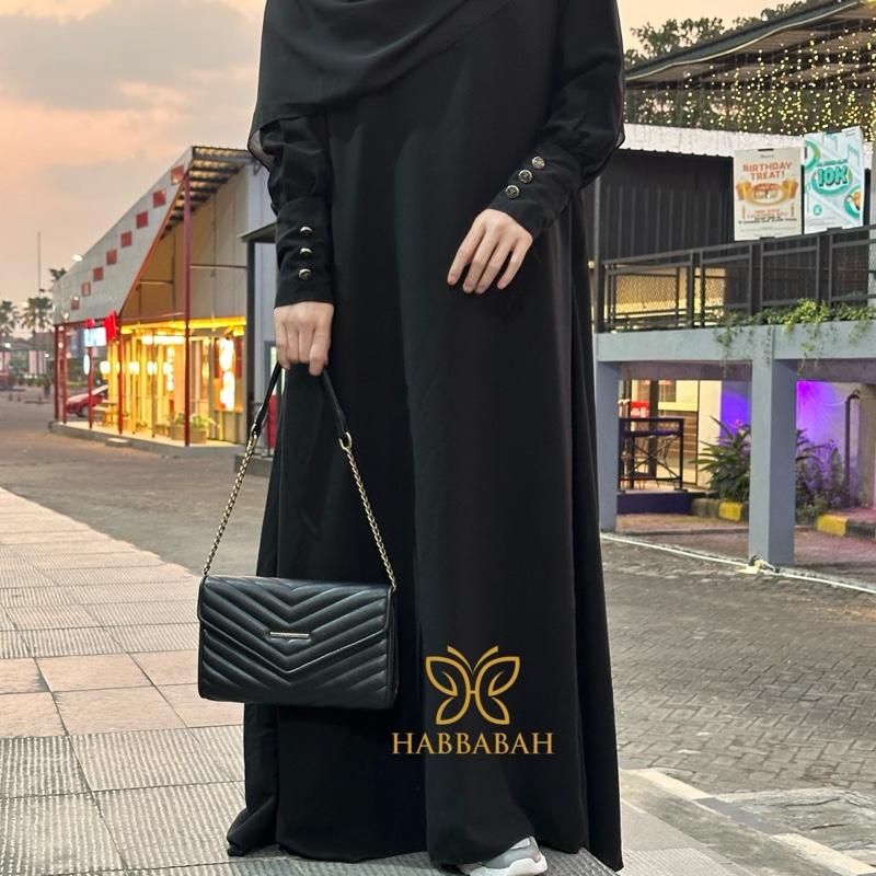 Abaya Hitam Jetblack Premium | Gamis Arab Aisha | Abaya Saudi Turkey Elegan Terbaru 2025