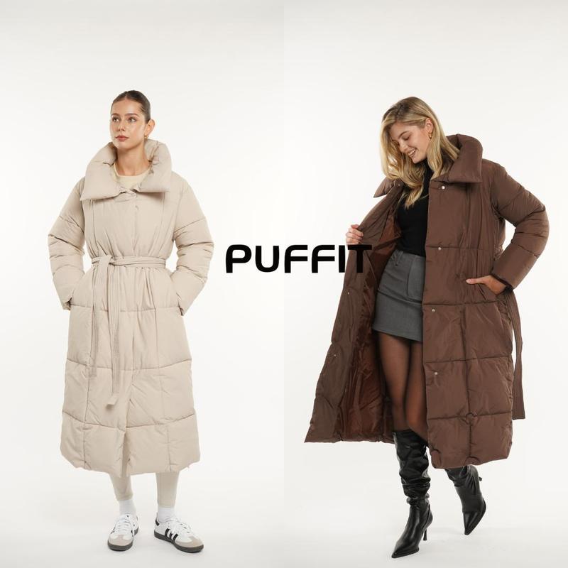 PUFFIT Extra Long Hooded Premium Puffer Jacket Water Repellent Double-open Zip Hooded  Puffer Jacket Womenswear Coats 6