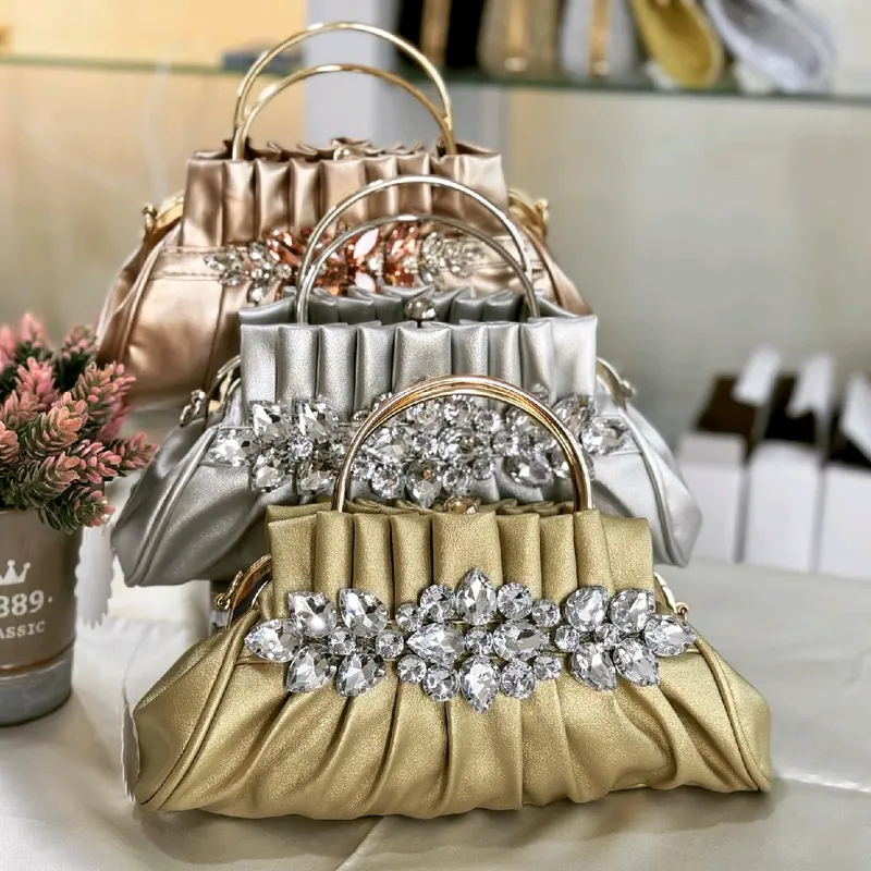 Tas Pesta AMINDA Embellished Crystal Clutch Bag Wanita 0