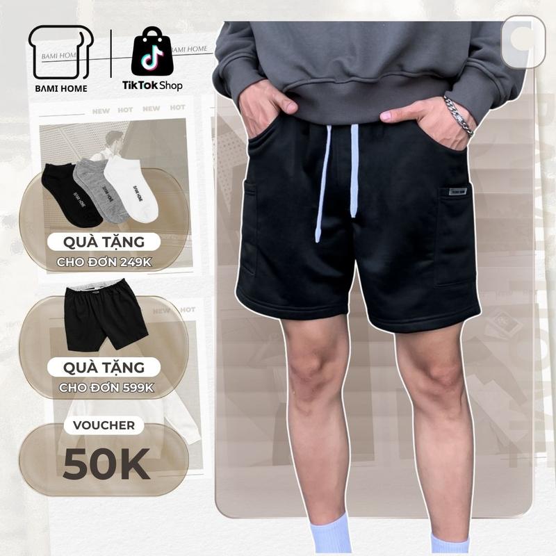 TỔNG HỢP Quần short nam chất vải nỉ chân cua form trên gối thoải mái thiết kế basic dễ phối đồ QN21 BAMIHOME store