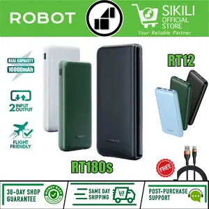 ROBOT Power Bank RT12/RT180s 10000mAh Dual Input Port Type C & Micro USB Original