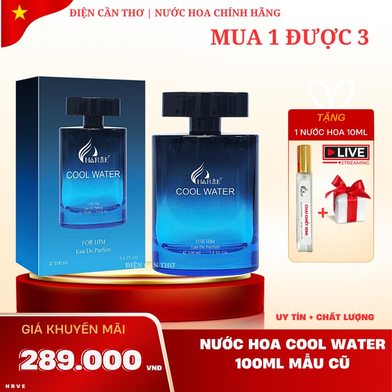  Nước hoa nam Cool Water 100ml Tặng 1 nước hoa 10ml chính hãng Cosmetic Nữ Women H R V E 