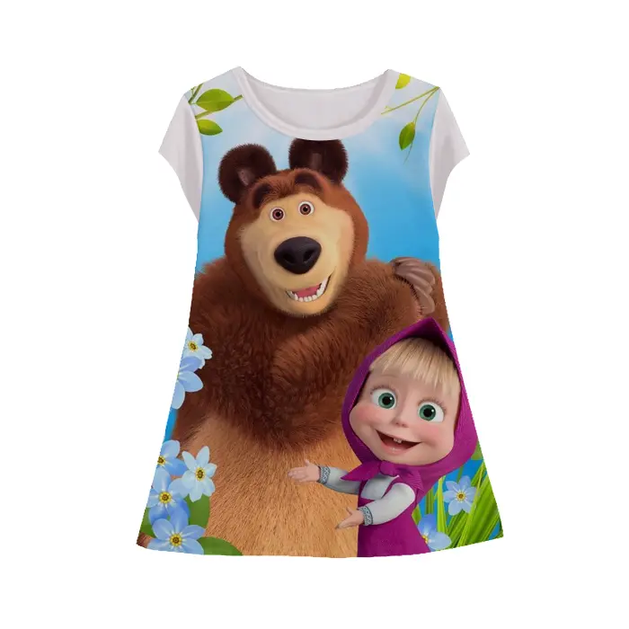 Dress Anak Masha And The Bear Tunik-Marsha&TheBear-5-designWD - Gudang Dress 3D