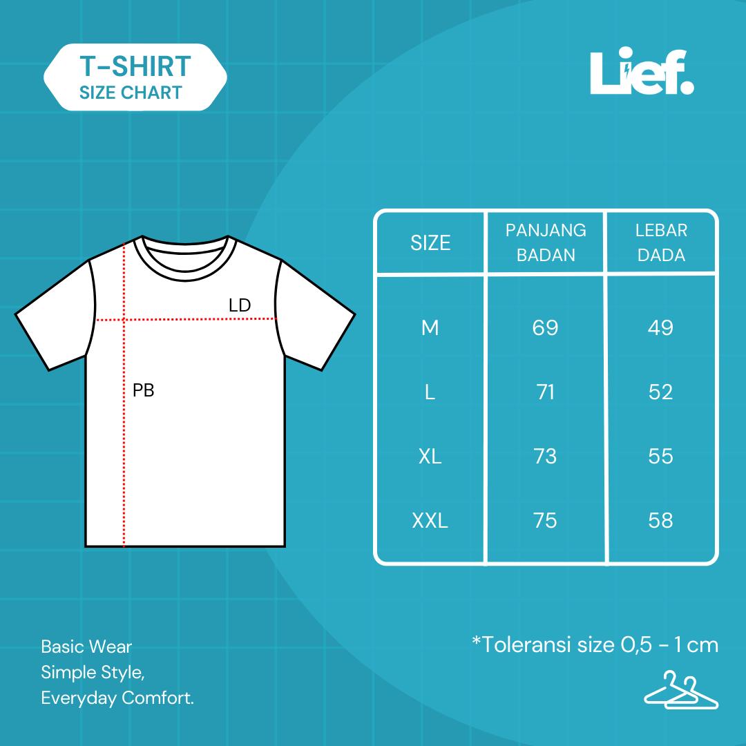 Lief - Zombie Kaos Unisex Regular Hitam & Putih Cotton Combed 20s