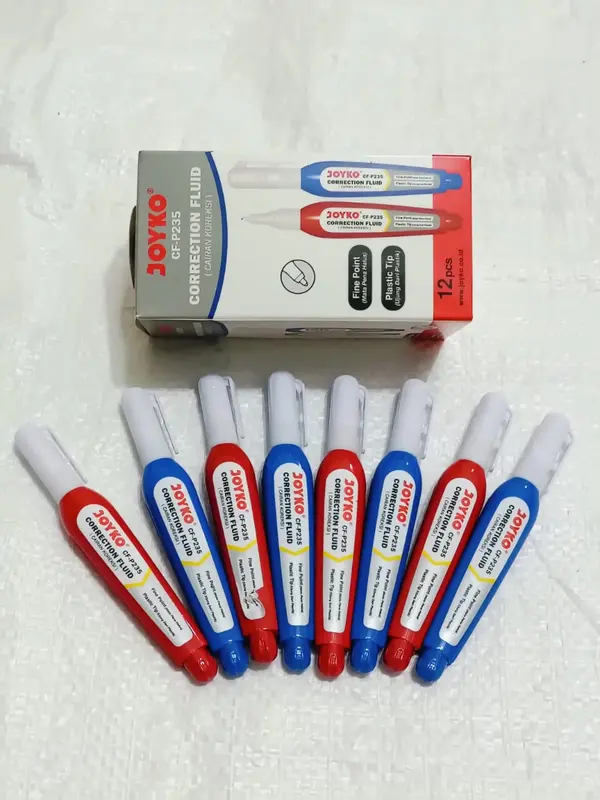 12 Pcs/ 1 Pak Tip ex Cair Joyko CF-P235 [12 Pcs] / Cairan Koreksi Pulpen / Penghapus Cair Joyko / Tip Ex Cair Joyko 1 Pack / Tip X Kecil Joyko / Penghapus Pena 1 Pak / Alat Penghapus Pulpen Ballpoint Pen Joyko Merah 5