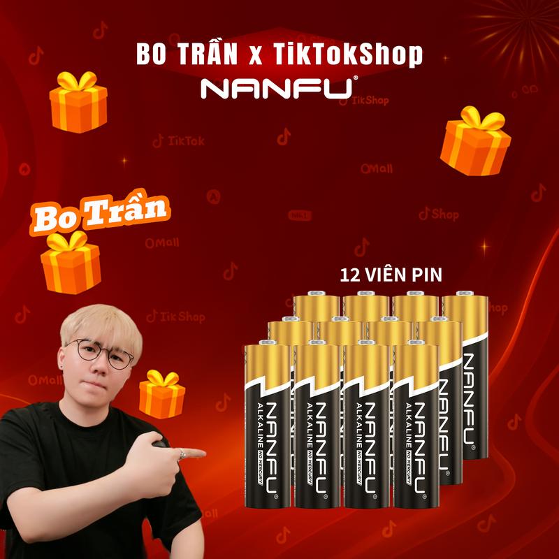 [NANFU X Bo Trần] 12 Viên Pin Kiềm Nanfu Alkaline AA/AAA Chính Hãng – Dung Lượng Cao, Siêu Bền, Không Chảy Nước, HSD 10 Năm
