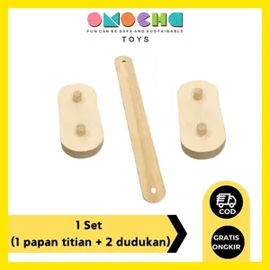 Papan Titian 1 Set Omochatoys - Papan Keseimbangan 1 Set - Mainan Motorik Kasar Permainan