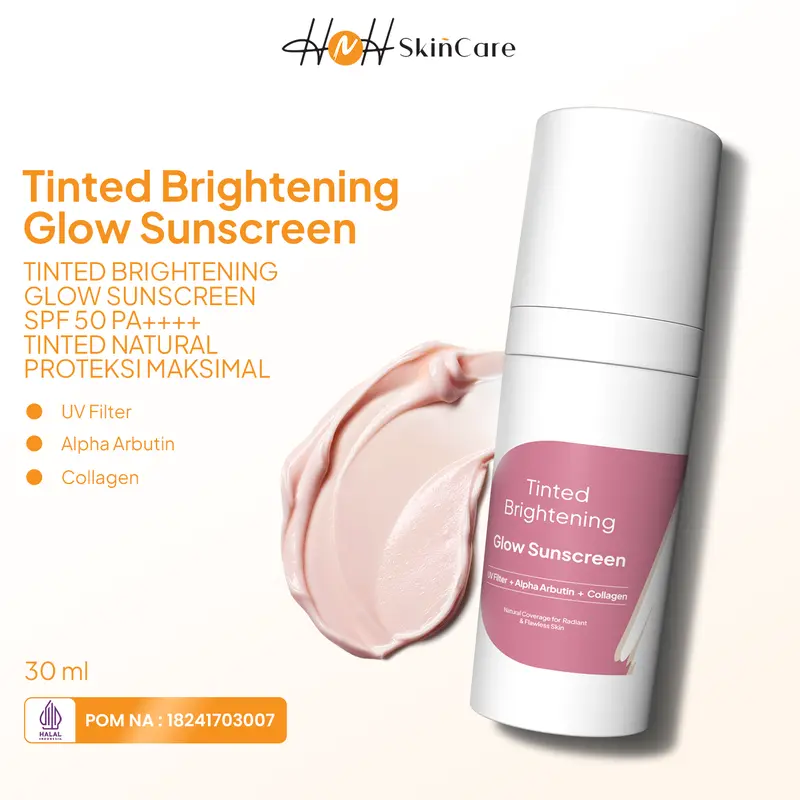 HNH Skincare - Tinted Brightening Glow Sunscreen - Tinted Sunscreen SPF 50 PA++++ Skin Tint 0