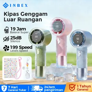 【19 Jam】【Warranty 30 HARI】【COD】INBEX IF01 Macaron Kipas Angin Mini Portable Cooler HP 12500RPM LED display 199 tingkat kecepatan angin kuat Travel/outdoor/commuting