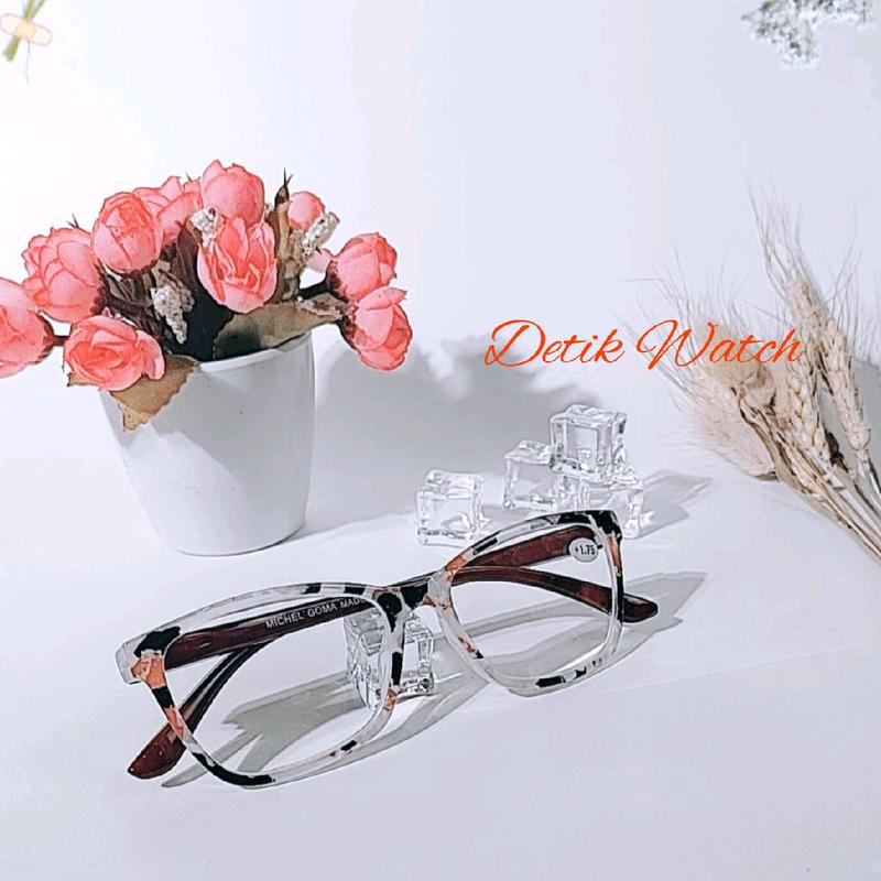 Kacamata Baca Kacamata Plus Frame Kotak Leopard Putih ZZ455D-T Lensa Free Box dan Kain Lap 8