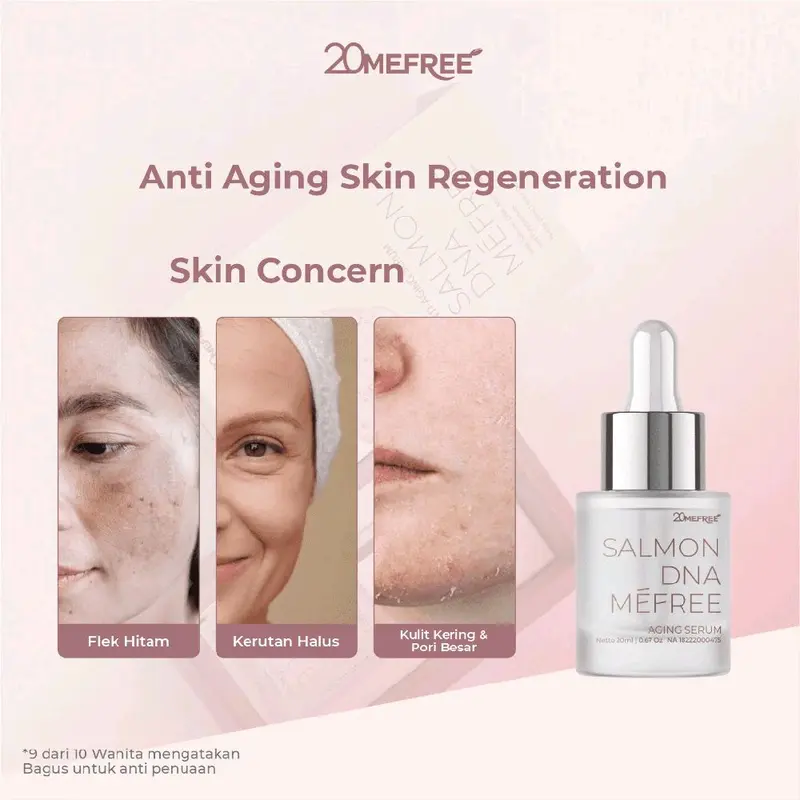 Salmon DNA Mefree - Anti Aging Serum For All Skin - Anti Penuaan, Perawatan Kerutan Wajah, Serum Anti Aging dan Mengencangkan Kulit Kering 6