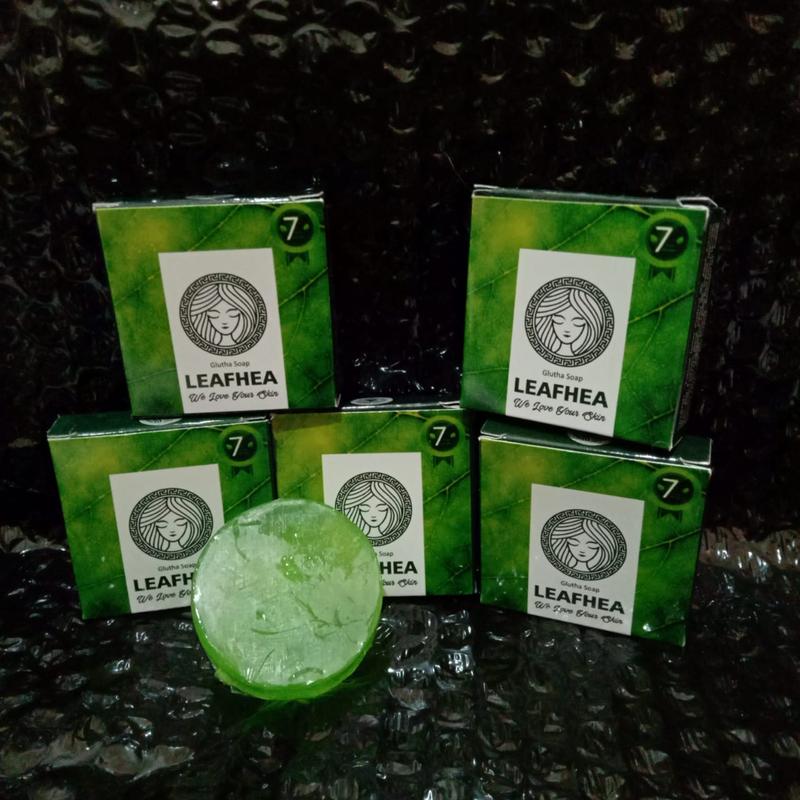 PAKET 3 PCS SABUN LEAFHEA KEMASAN BENING - GLUTHA SOAP LEAFHEA 4