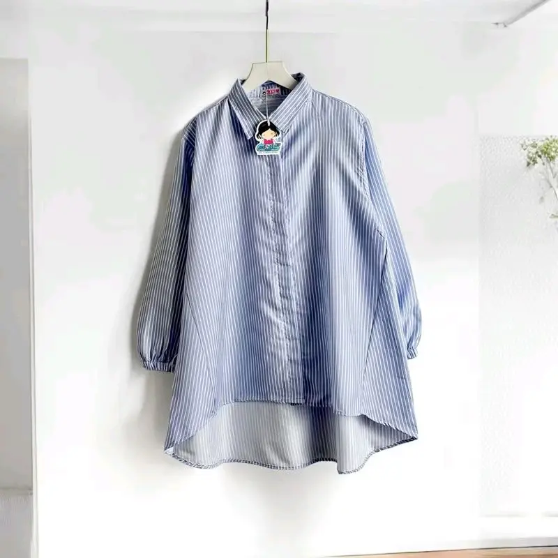 KARRA Kameja Salur Oversize Bestseller Atasan Wanita Casual 2