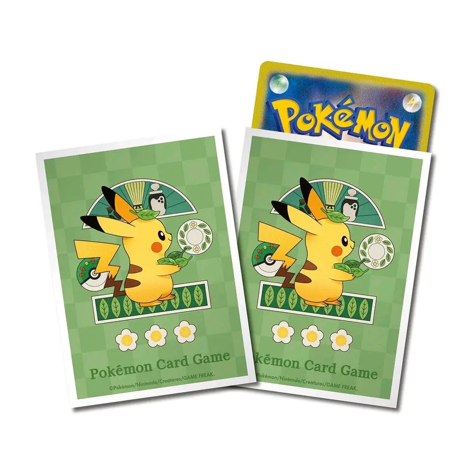 Card Sleeves Pikachu Cafe Poltchageist Pokemon Center TCG Original 66x92mm, 64 pcs