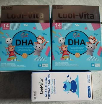 Product Review of [EXCLUSIVE YUXI] 2 Box Coolvita DHA Gummy Buah Mix Apel, Mangga, dan Jeruk (Total 28 Gummy) + 1 Botol Calcium Chewable (Total 30 Tablet) | Suplemen Anak (Mulai 3 Tahun) dan Dewasa | Dukung Tumbuh Kembang Otak, Tulang & Gigi Secara Optimal from F**7 0