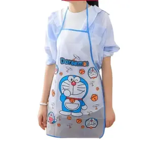 Celemek Karakter Kartun Motif Lucu Anti Air Transparan 70x45cm Apron Plastik PEVA