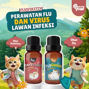 Golden Paw Paket Fluvi Kitty (Perawatan akan flu dan segala penyakit yang disebabkan oleh bakteri atau virus) Flu Guard + Antivirus