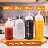 Gambar Botol Saus Squeeze Anti Bocor Food Grade Tebal 230-650ml untuk Mayonnaise Kecap Minyak Plastik Tebal BPA Free - 230ML dari YILIN OFFICE STORE Kab. Tangerang 2 Tokopedia