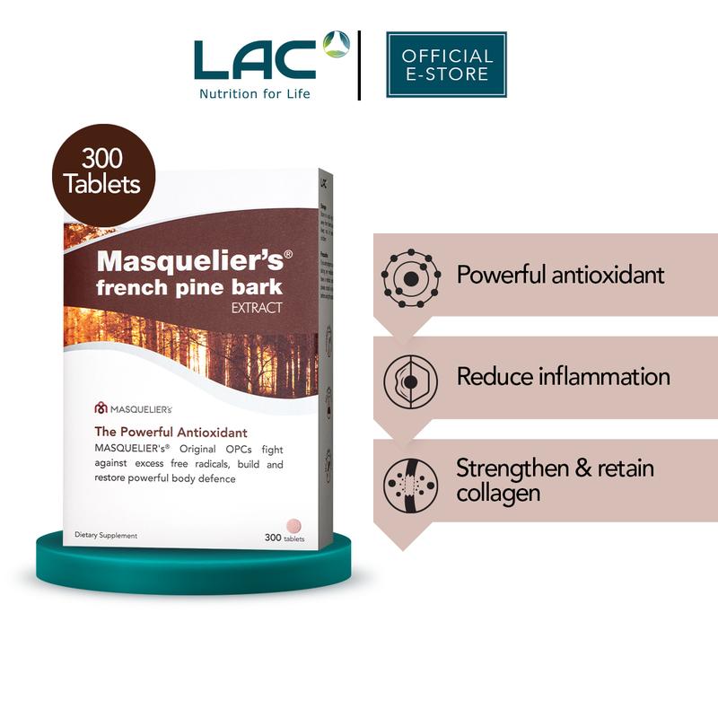 LAC Masquelier's French Pine Bark Extract (50/175/300 Tablets) - best seller original OPC immunity clean vessels good circulation skin collagen booster antioxidant defend free radical tablets
