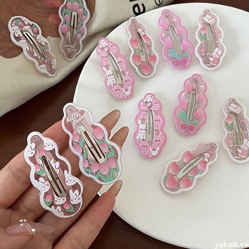  Kẹp Tóc Hình Hoa tulip   Thỏ   Đám Mây Hoạt Hình Kiểu Hàn Quốc Dễ Thương Cho Bé Gái 