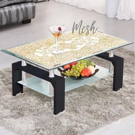 Taplak Meja Ruang Tamu Warna Gold & Silver Anti Air PVC - Uk. 40x85 Cm - Random