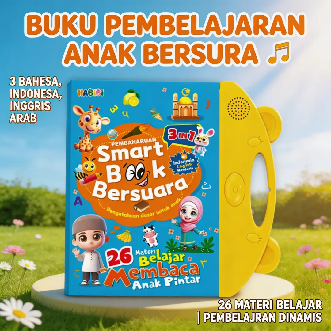 Buku Pintar Bersuara Anak Balita PAUD TK Prasekolah 13 Materi Dasar Lengkap Bahasa Indonesia Inggris Baterai Tahan Lama Aman Tanpa Radiasi Mengembangkan Kognitif Anak Melatih Konsentrasi dan Daya Ingat Pengenalan Hijaiyah Huruf Angka COD Tersedia