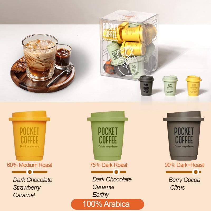 Cheerful Goat BPC00001 Coffee Powder Instant Coffee Cold Brew Coffee Capsules Freeze-Dried Coffee  Mix Copi 60% 75% 90% 3g*15PCS 2