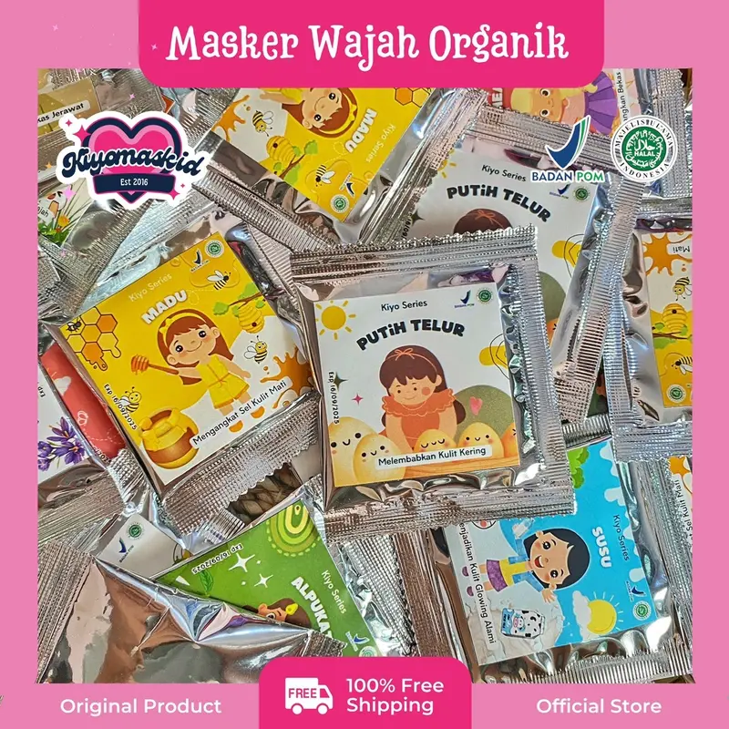 ￼(PROMO) Masker Wajah Organik/Masker Organik BPOM/Masker Anak Kiyo Series 0