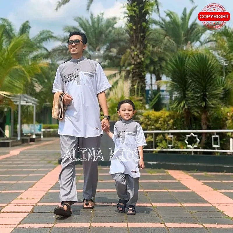 Setelan Koko Couple Pakistan Ayah dan anak Laki-laki 2thn-12thn Model Terbaru kekinian 2025/Bahan Katun micro Premium Grade A 4