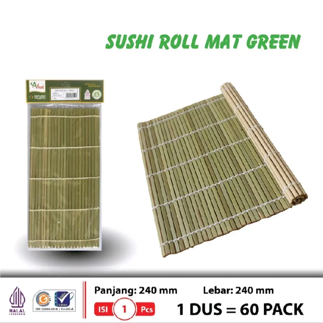Bambu Pengulung Sushi, Kimbab, Sushi Rol Mat, Alat Gulung Sushi 24cm x 24cm