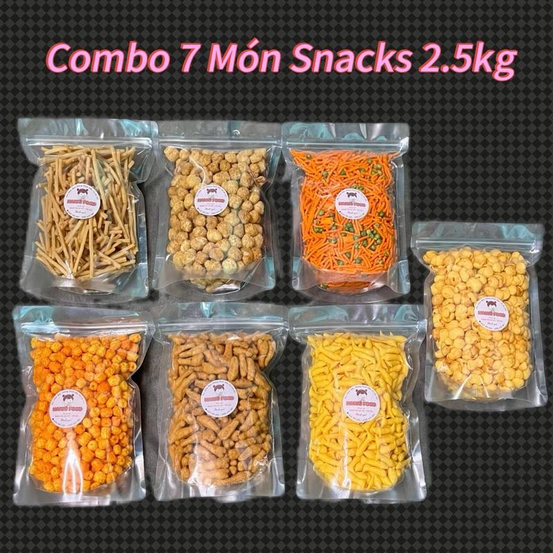  Combo 7 Món 2.5kg Snacks Ăn Vặt Misu đóng trong túi zip đảm bảo chất lượng. Bimbim xương chó Bimbim Tăm Đậu Hà Lan Bimbim Que khoai Bimbim Ngô bao tử Bimbim Đùi gà Bimbim Cá phô mai Bim Bim Bỏng Gừng  thoải mái đổi vị theo sở thích  Hansu Food 