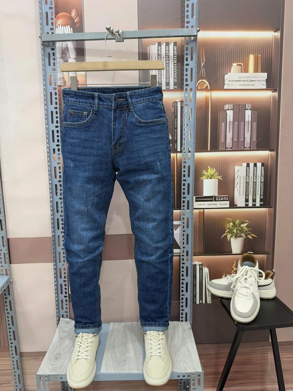 Quần Jean Nam Ống Suông Đứng Màu Xanh Đậm Túi Sau May 2 Đường Chỉ Nổi LV02 - Menswear Pants Denim quan jean 2025