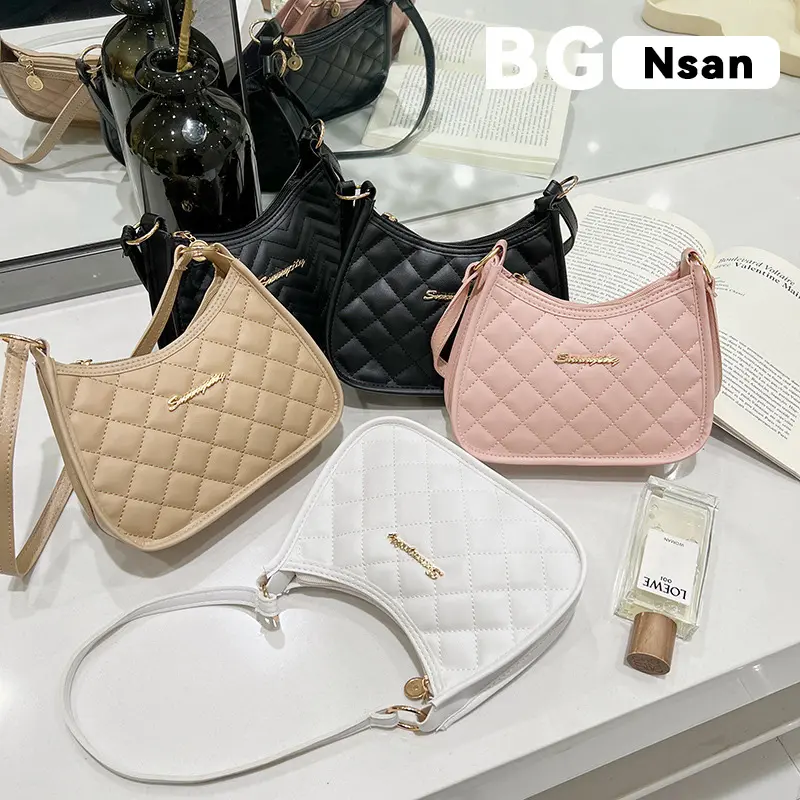 Túi Đeo Vai Kẻ Sọc Thêu, BG Bag XH, Túi Kẹp Nách Phong Cách Tươi Mới, Ngọt Ngào Và Thời Trang