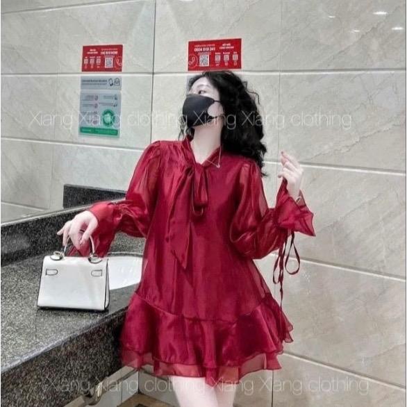  Váy bầu babydoll tiểu thư vải tơ ánh bánh bèo sang trọng cho phái đẹp có kèm quần 