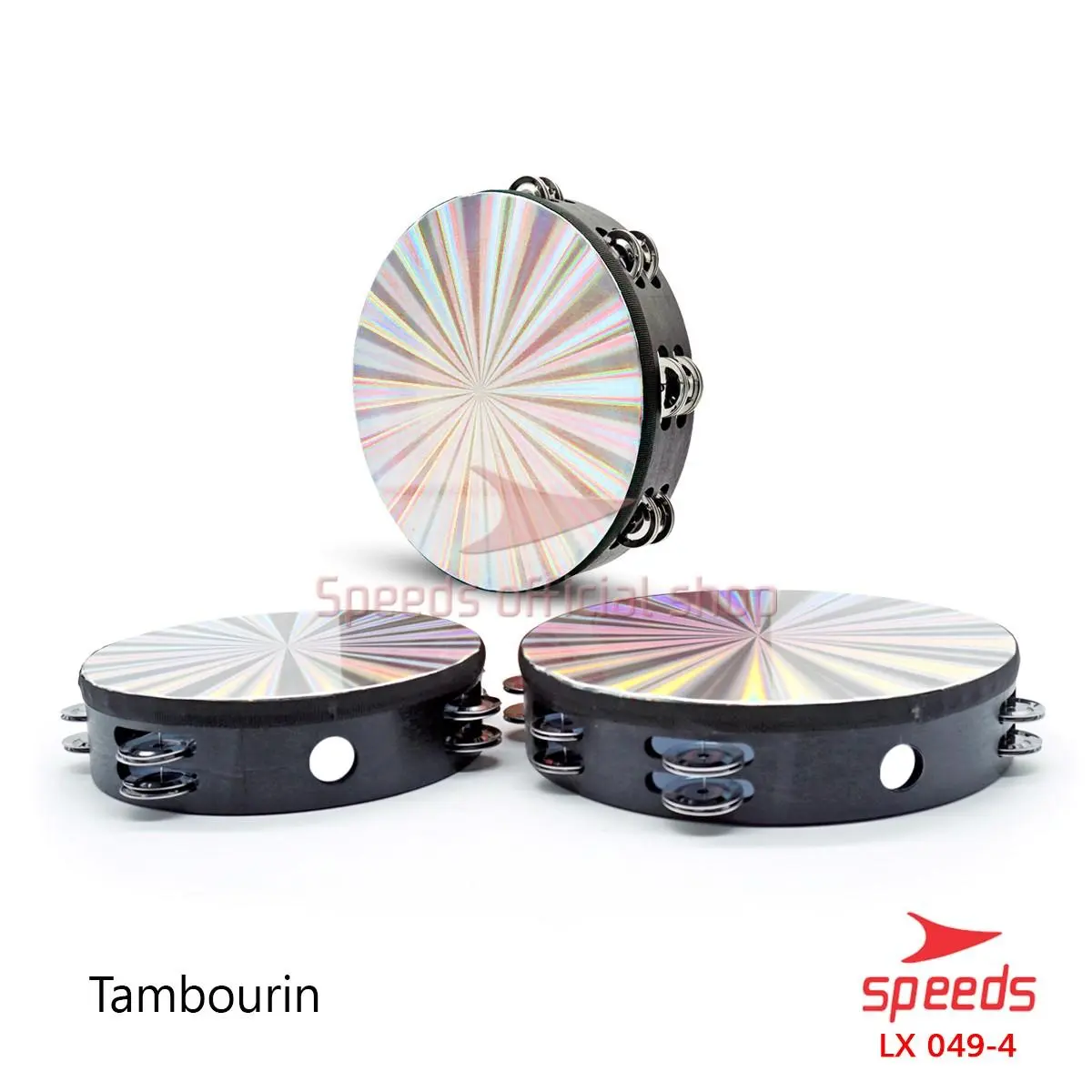 Alat Musik Tamborin Tambourine Hologram Plastik Kecrekan Tambourine Tamborine Speeds 049-04