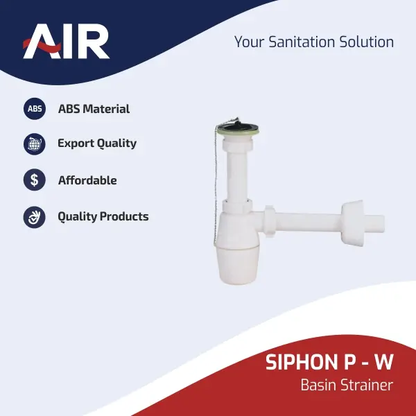 AIR Pop Up Sifon Pembuangan Air Wastafel Putih - Afur Pembuangan Air Plastik Siphon PW