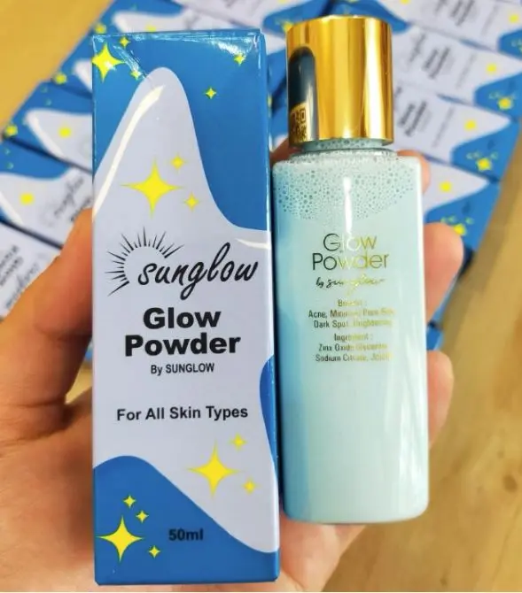 SUNGLOW GLOW POWDER - BEDAK SEJUK MODEN - LIQUID FACE MASK - AUTHORISED SG SELLER