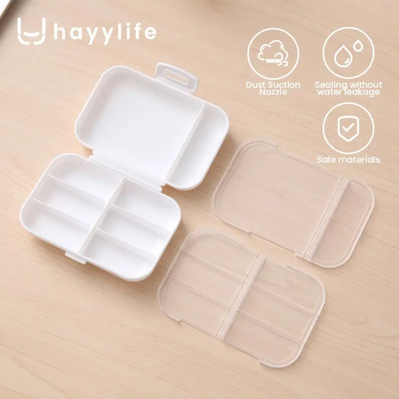 HAYYLIFE Kotak Penyimpanan Obat Harian Segel 8 Sekat, Mini Portable Tempat Pil Tablet Transparan Multifungsi Untuk Travel Perjalanan HL-AGB745 0