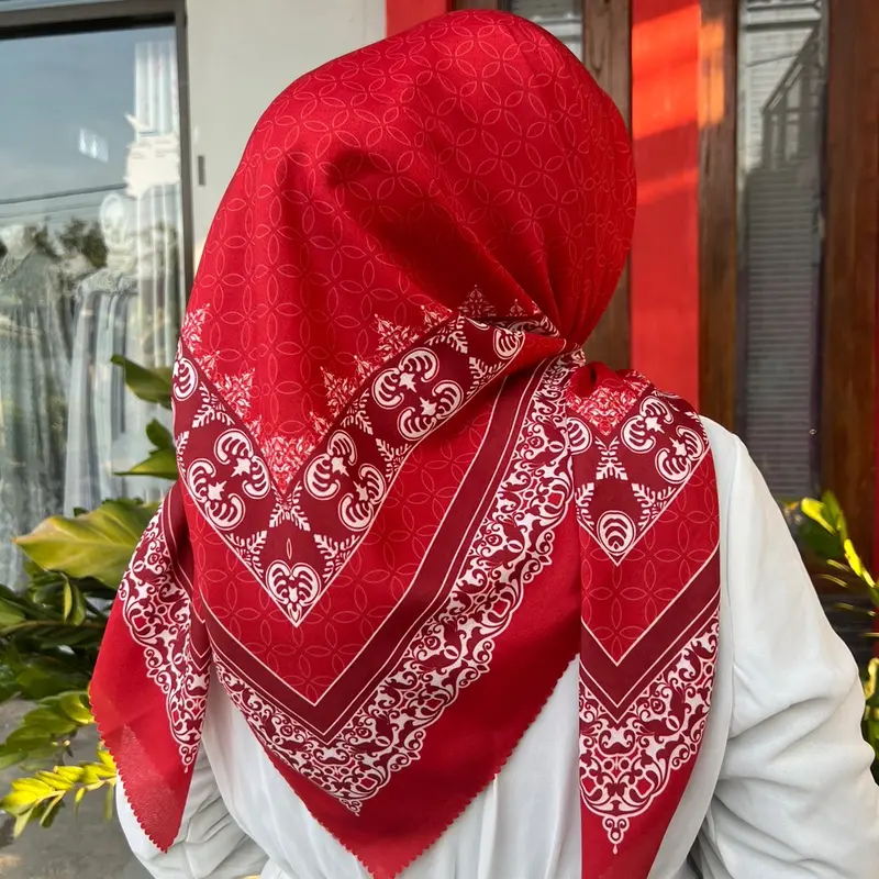 Jilbab segi empat merah putih 17an jilbab merah putih jilbab karnaval jilbab merah putih 0
