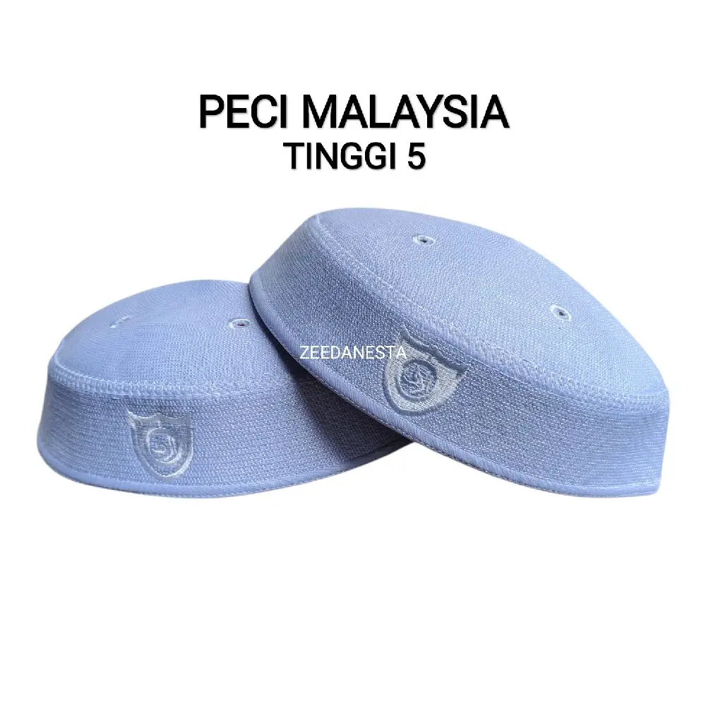 Peci Malaysia Pendek 5 cm Putih Pria Kopiah Songkok Haji