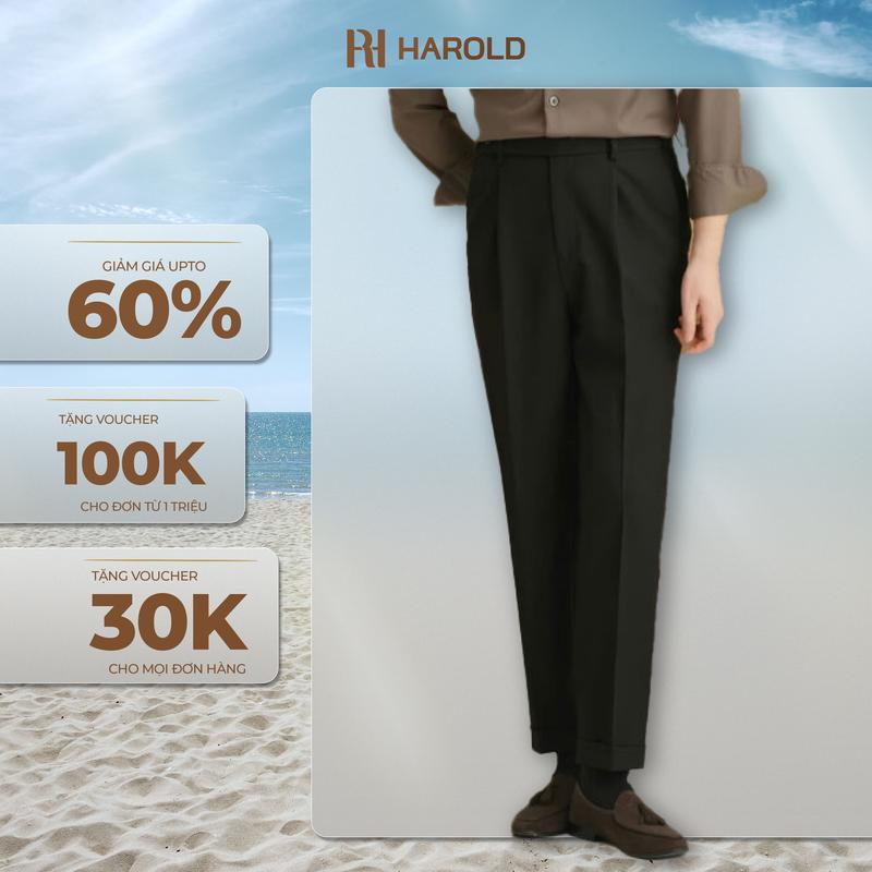 Quần Âu Nam Cạp Cao Ống Suông Cao Cấp Harold Cạp Chun Season 1 Thoáng Mát, Co Giãn Chống Nhăn, Đứng Form Tôn Dáng  Menswear Pants