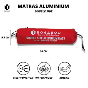BISA COD Matras Alumunium Foil Double Side  Bogaboo  Size 200 x 120 cm Ultralight - Matras Alumunium - Alas Tenda - Matras Camping - Matras Foil