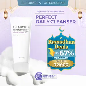 ELFORMULA Daily Gentle Low pH Facial Cleanser Facial Wash - Cleansing Sabun Cuci Muka Pencuci Membantu Membersihkan Wajah,Mencerahkan & Melembabkan Wajah Niacinamide Kotoran