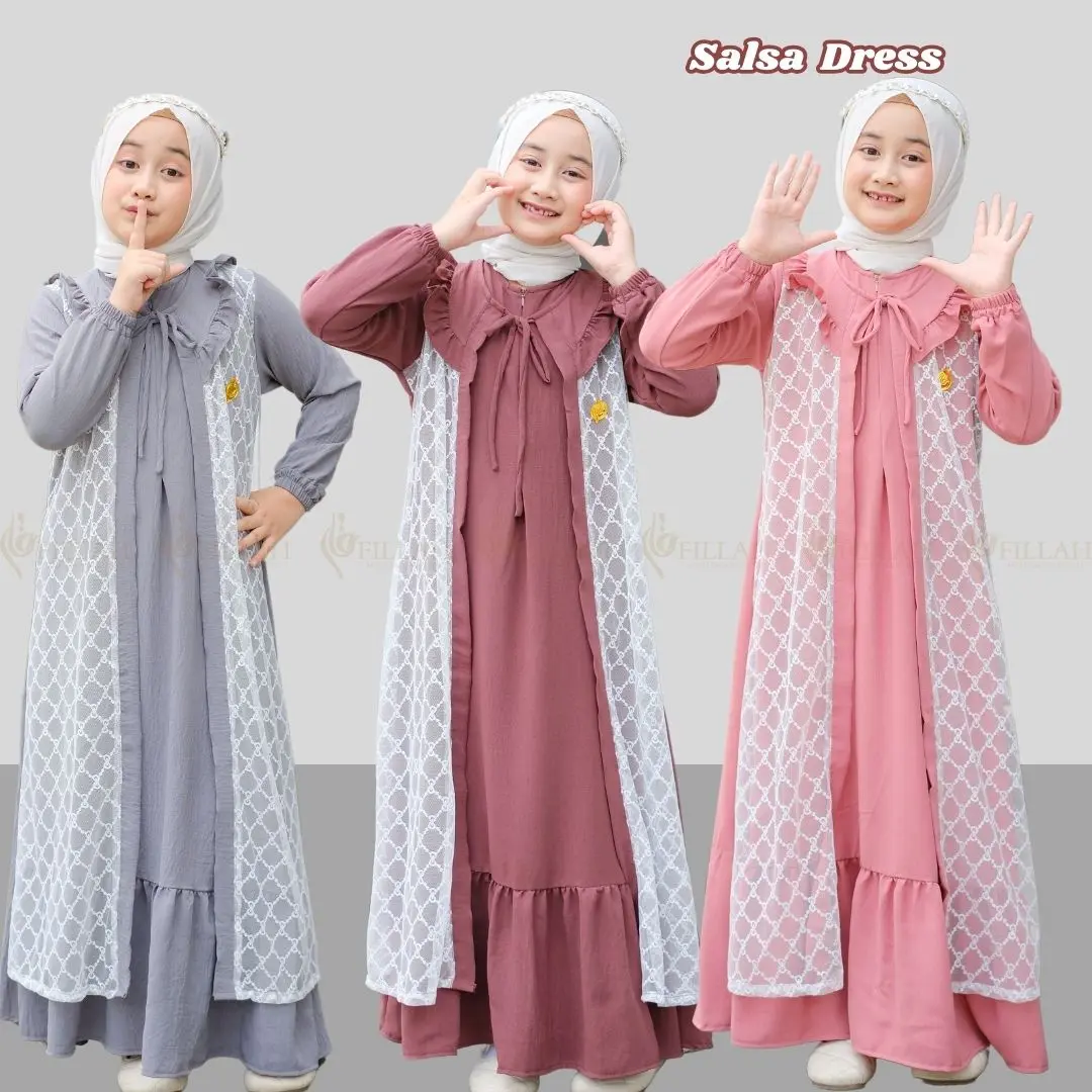 Salsa Gamis Anak Tanggung Gamis Modern Mix Tile Gamis Anak Perempuan Gamis Terbaru 2025 Abaya Anak Gamis Anak Remaja