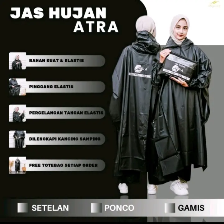 JAS HUJAN PONCO KELELAWAR JUMBO MUAT 45-200kg BAHAN PVC 0,25 TEBAL KUAT ELASTIS ANTI REMBES (no celana)