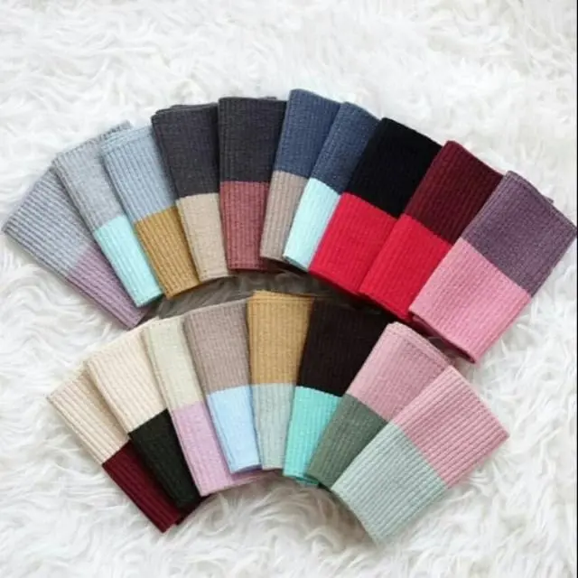 10 Pcs Ciput Rajut 2 Warna Daleman Kerudung Jilbab Karet Tahan Lama