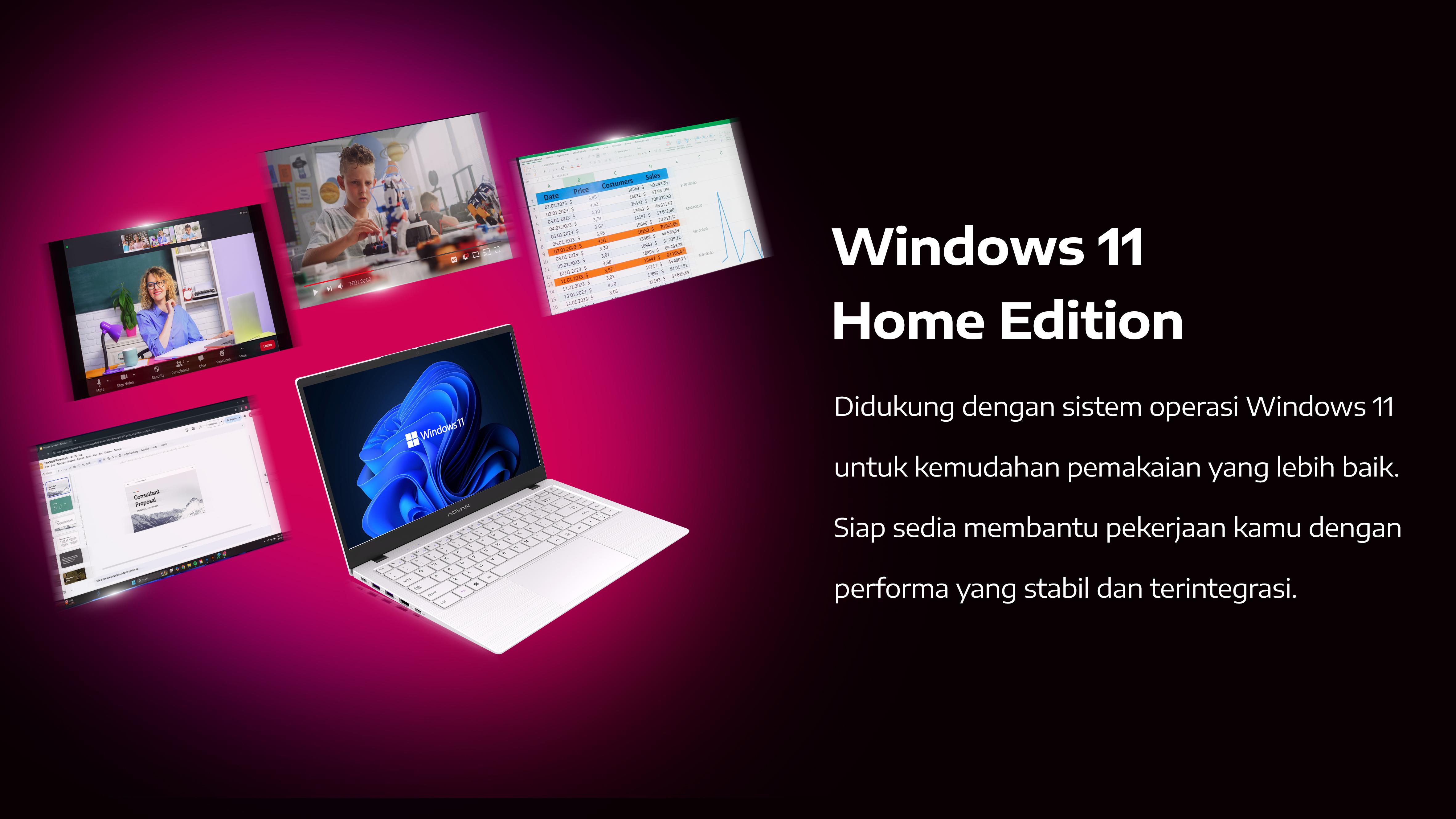 [Exclusive KING KEVIN] ADVAN Soulmate X 14” IPS FHD AMD 3020e 4GB/128GB Free Windows 11 Original Laptop Notebook Upgradeable